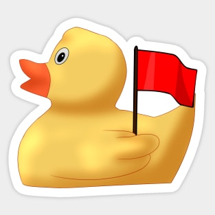 Red Flag Duck Sticker